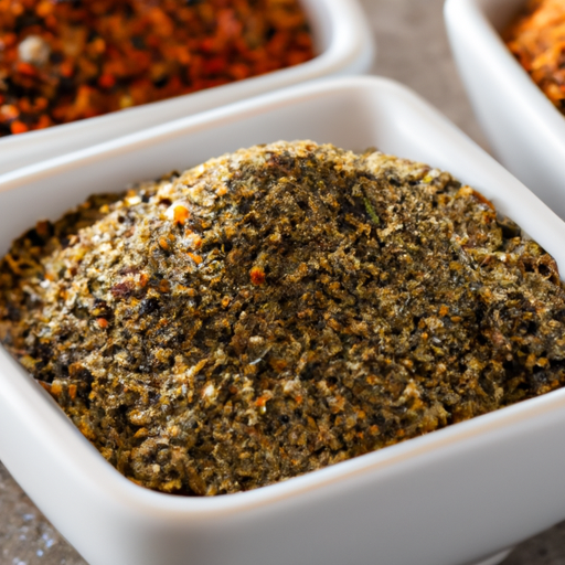 Homemade Cajun seasoning blend in a small bowl ready to be used on the steak